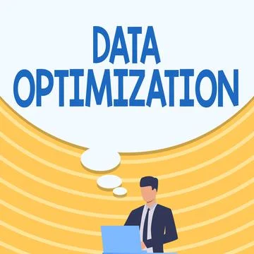 Writing displaying text Data Optimization. Business approach process that Illustrazione stock