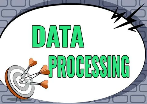 Writing displaying text Data Processing. Internet Concept collection and Illustrazione stock