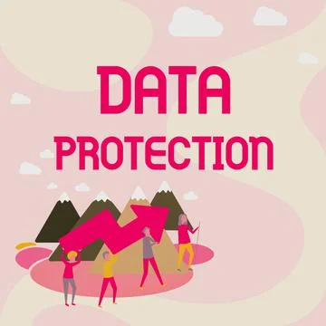 Writing displaying text Data Protection. Internet Concept Protect IP addresses Stock Illustration
