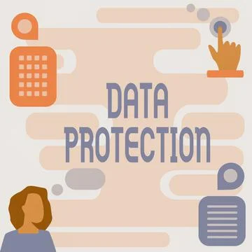 Writing displaying text Data Protection. Conceptual photo Protect IP addresses Stock Illustration