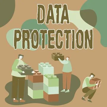 Writing displaying text Data Protection. Concept meaning Protect IP addresses Stock Illustration