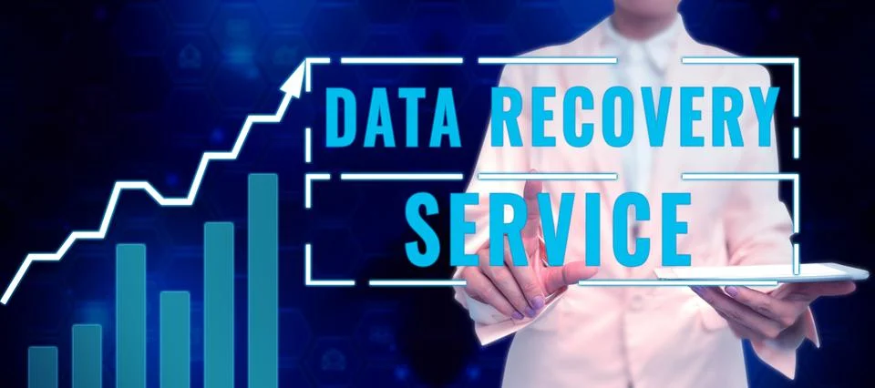 Writing displaying text Data Recovery Service. Business overview Process of Stock Photos