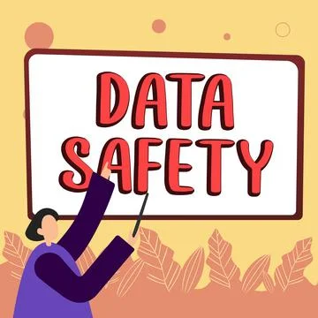 Writing displaying text Data Safety. Word Written on concerns protecting data Stock Illustration