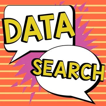 Writing displaying text Data Search. Word Written on gathers and reports Stock Illustration