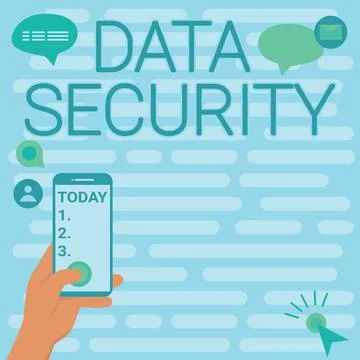 Writing displaying text Data Security. Business approach Confidentiality Disk Illustration