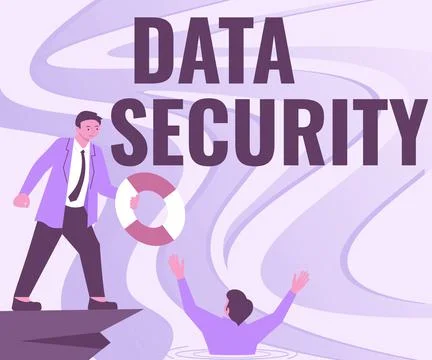 Writing displaying text Data Security. Business concept Confidentiality Disk Stock Illustration