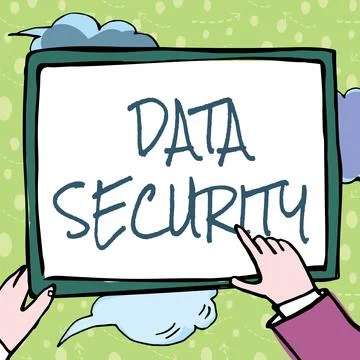 Writing displaying text Data Security. Conceptual photo Confidentiality Disk イラスト素材