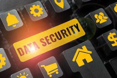 Writing displaying text Data Security. Word for Confidentiality Disk Encryption Stock Photos