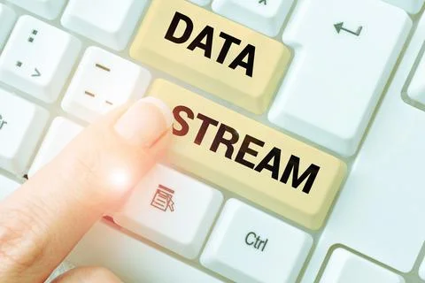 Writing displaying text Data Stream. Conceptual photo sequence of digitally 스톡 사진