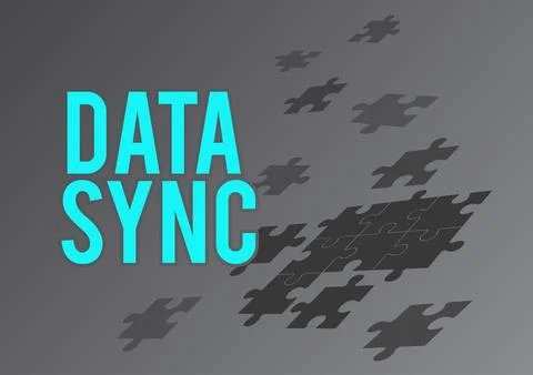 Writing displaying text Data Sync. Word for data that is continuously generated イラスト素材