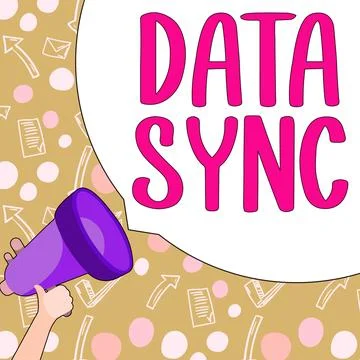 Writing displaying text Data Sync. Conceptual photo data that is continuously Stockillustratie