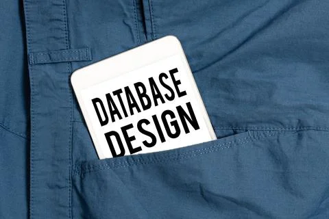 Writing displaying text Database Design. Conceptual photo organisation of data Stock Photos