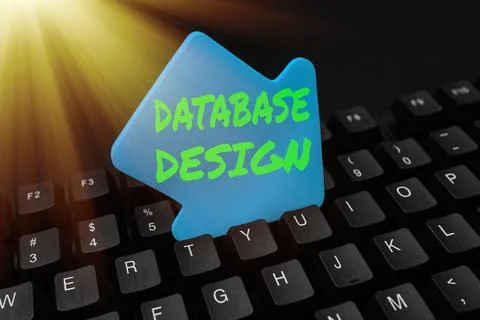 Writing displaying text Database Design. Internet Concept organisation of data Stock Photos