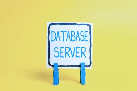 Writing displaying text Database Server. Concept meaning uses a database Foto stock