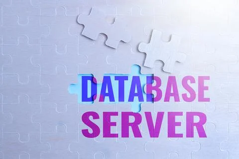 Writing displaying text Database Server. Internet Concept uses a database Stock Photos