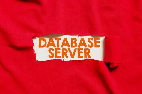 Writing displaying text Database Server. Concept meaning uses a database Stock Photos