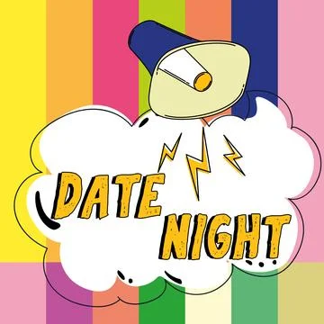 Writing displaying text Date Night. Business concept a time when a couple can Ilustração Stock