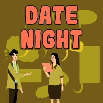 Writing displaying text Date Night. Business approach a time when a couple can Stock Illustration