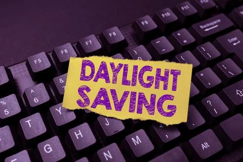 Writing displaying text Daylight Saving. Business overview turning the clock 스톡 사진