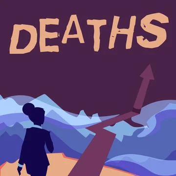 Writing displaying text Deaths. Conceptual photo permanent cessation of all Stock Illustration