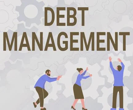Writing displaying text Debt Management. Business overview The formal agreement 스톡 일러스트