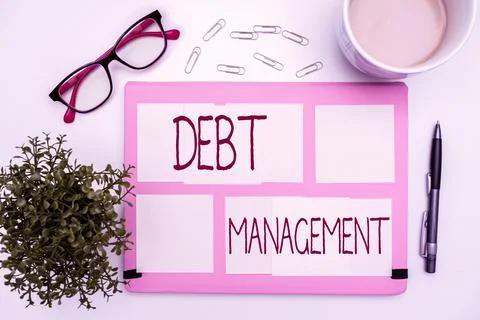 Writing displaying text Debt Management. Business concept The formal agreement Foto stock