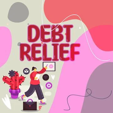 Writing displaying text Debt Relief. Conceptual photo partial or total remission Illustration