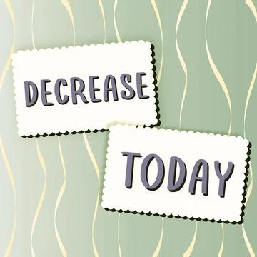 Writing displaying text Decrease. Word for make or become smaller or fewer in Illustrazione stock