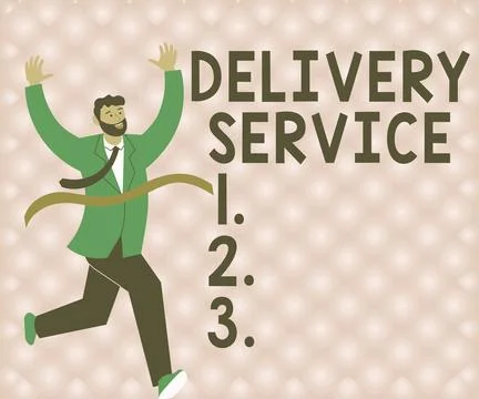 Writing displaying text Delivery Service. Internet Concept the act of providing 스톡 일러스트