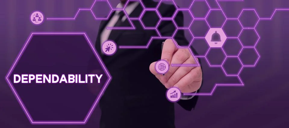 Writing displaying text Dependability. Internet Concept capable of being trusted Stock Photos