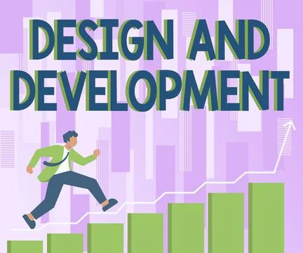 Writing displaying text Design And Development. Business overview Defining the 스톡 일러스트