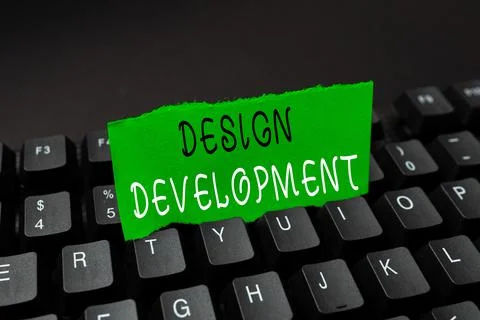 Writing displaying text Design Development. Business approach technical aspects Foto stock