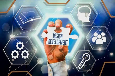 Writing displaying text Design Development. Business approach technical aspects Stock Photos