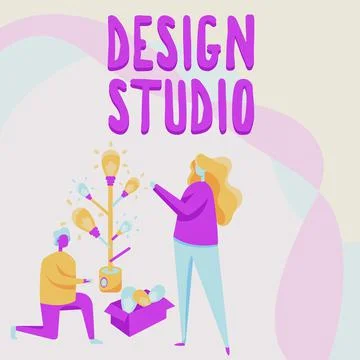 Writing displaying text Design Studio. Business approach workplace for designers Illustrazione stock