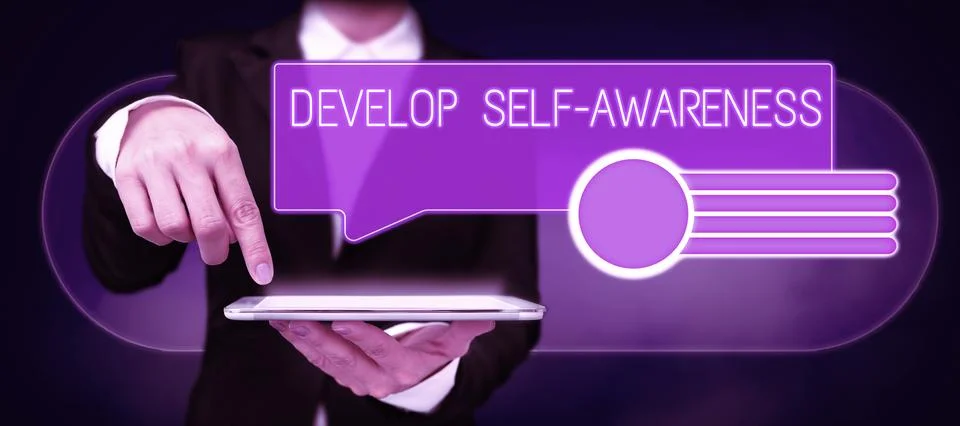 Writing displaying text Develop Self Awareness. Business concept Improve sharp Foto stock
