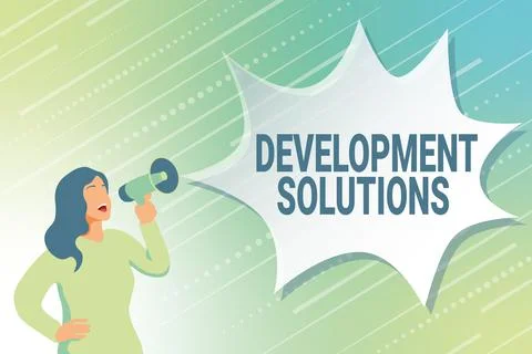 Writing displaying text Development Solutions. Word Written on Efficient 스톡 일러스트