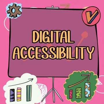 Writing displaying text Digital Accessibility. Business idea electronic Stock Illustration