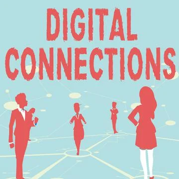 Writing displaying text Digital Connections. Concept meaning Powerful Ways to Stock Illustration