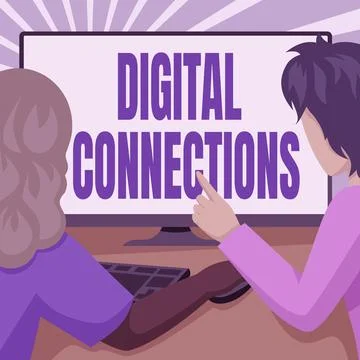 Writing displaying text Digital Connections. Conceptual photo virtual network Stock Illustration