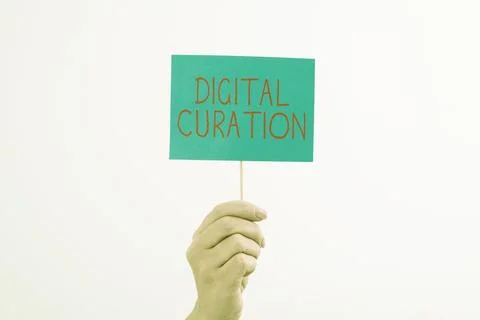 Writing displaying text Digital Curation. Business concept maintenance Stock Photos