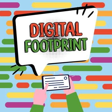 Writing displaying text Digital Footprint. Business overview uses digital イラスト素材