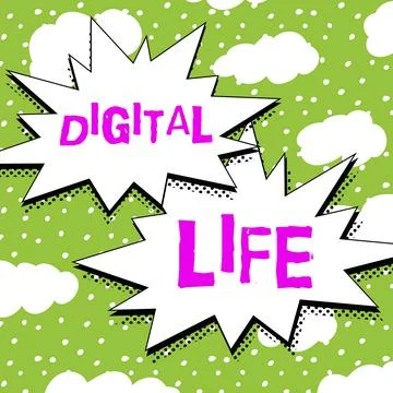 Writing displaying text Digital Life. Word Written on Living in a world Stock Illustration