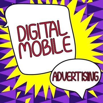 Writing displaying text Digital Mobile Advertising. Concept meaning digitized Illustrazione stock
