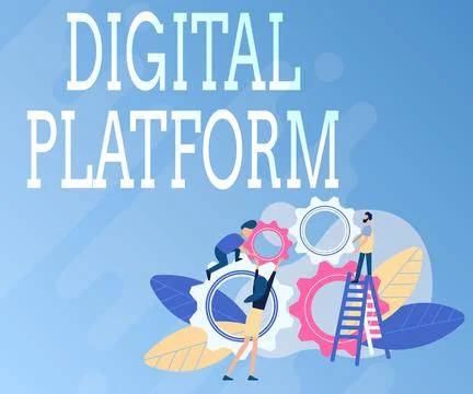 Writing displaying text Digital Platform. Business showcase marketing campaign Stock Illustration