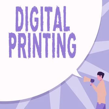 Writing displaying text Digital Printing. Business idea digital based images 스톡 일러스트