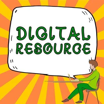 Writing displaying text Digital Resource. Concept meaning content that Stock Illustration