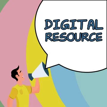 Writing displaying text Digital Resource. Business overview content that Stock Illustration