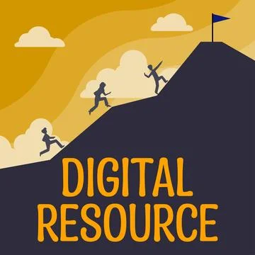 Writing displaying text Digital Resource. Concept meaning content that Illustrazione stock