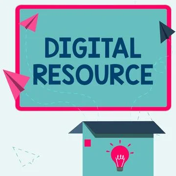 Writing displaying text Digital Resource. Concept meaning content that Stock Illustration
