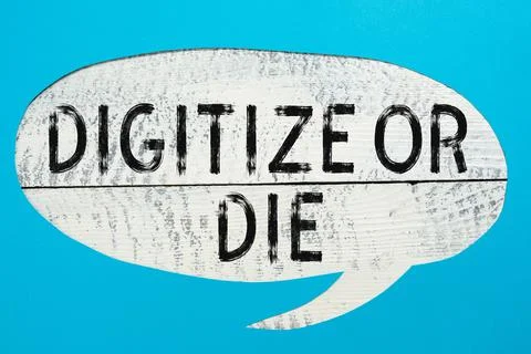 Writing displaying text Digitize Or Die. Word for Embrace the digital evolution 스톡 사진